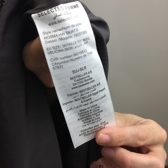 NWT Selected Femme French Brown Skater Midi Skirt - Picture 6 of 8